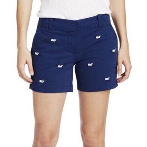 Vineyard Vines Embroidered Flat Front Dayboat Shorts Navy Blue Size 6